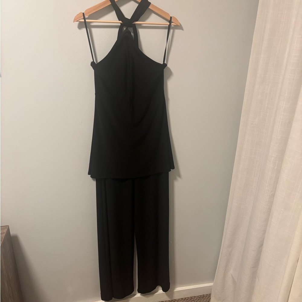 White House Black Market Halter Black Jumpsuit Small